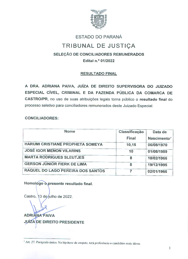 Disponibilizado em 14/07/2022