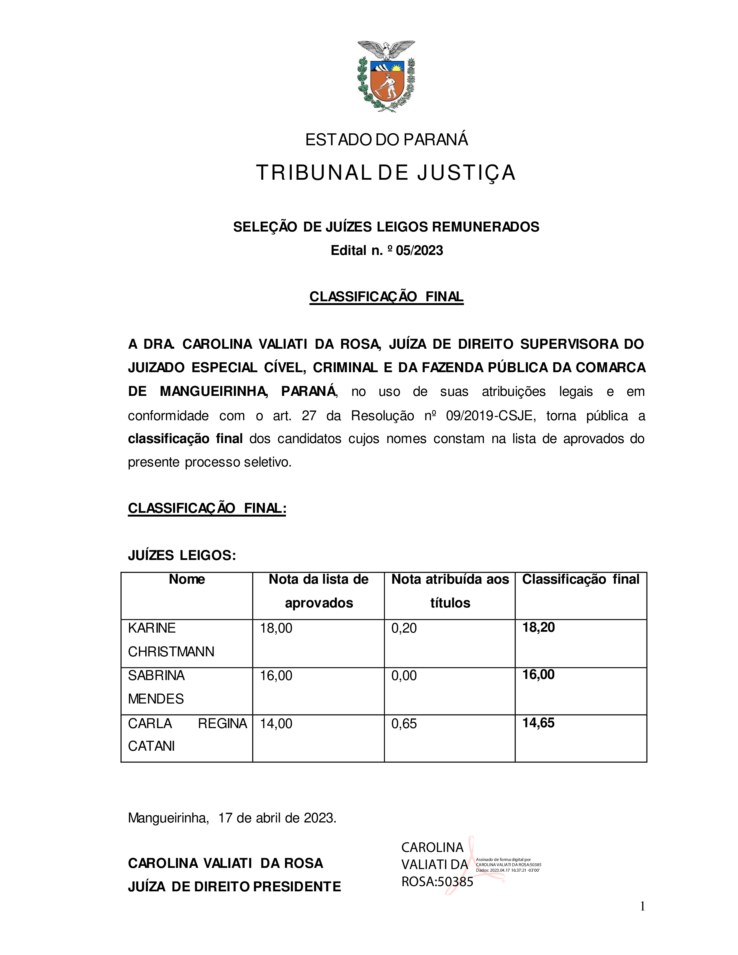 Disponibilizado em 18/04/2023